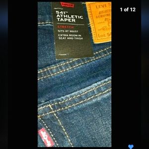 Men's NEW 34X34 Levi's PREMIUM STRETCH 541 Athletic Taper ! Blue Jeans